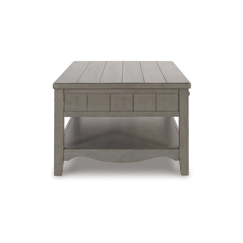 Mesa de centro retangular com gavetas e prateleira inferior - 50W x 30D x 20H