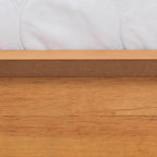 Mid-Century Modern Honey Oak Wood Bed Frame