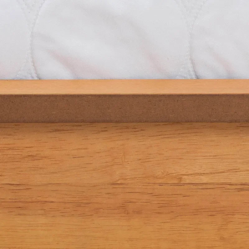 Mid-Century Modern Honey Oak Wood Bed Frame
