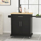 Kitchen Cart with Wheels and Storage Cabinet
