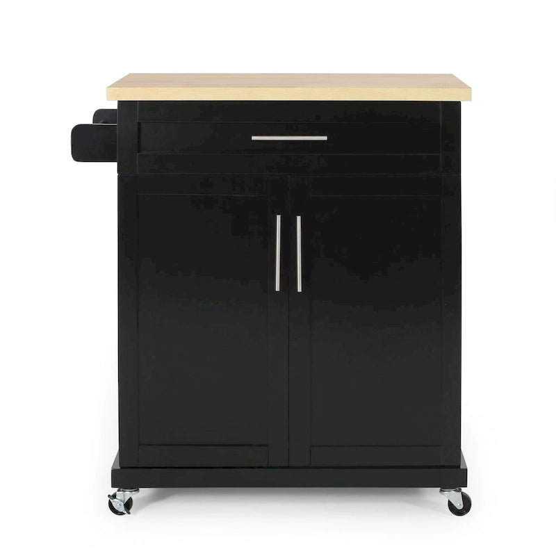 Kitchen Cart with Wheels and Storage Cabinet