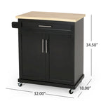 Kitchen Cart with Wheels and Storage Cabinet