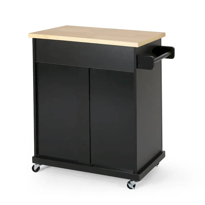 Kitchen Cart with Wheels and Storage Cabinet