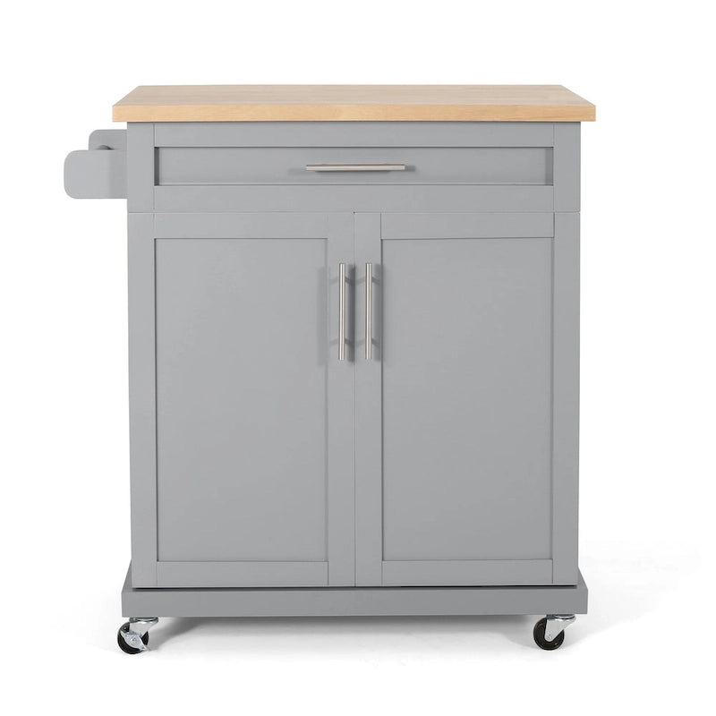Kitchen Cart with Wheels and Storage Cabinet