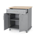 Kitchen Cart with Wheels and Storage Cabinet