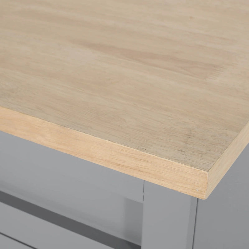 Kitchen Cart with Wheels and Storage Cabinet