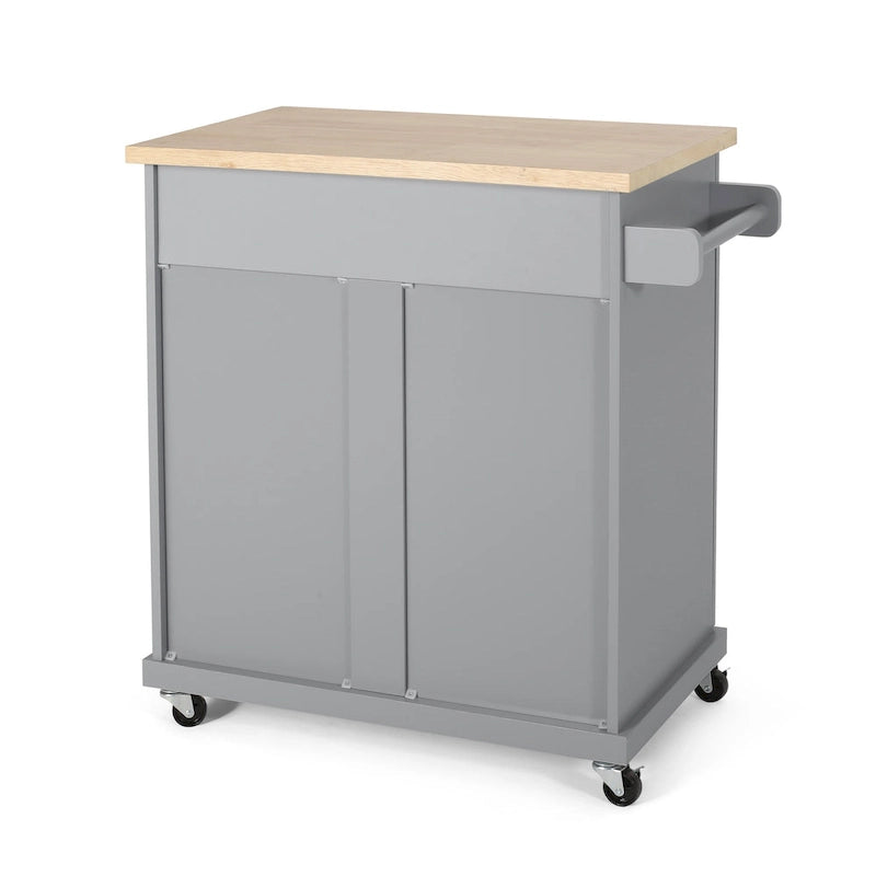 Kitchen Cart with Wheels and Storage Cabinet