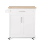 Kitchen Cart with Wheels and Storage Cabinet