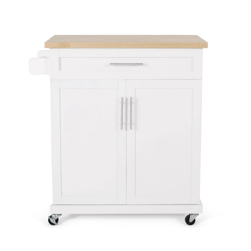 Kitchen Cart with Wheels and Storage Cabinet