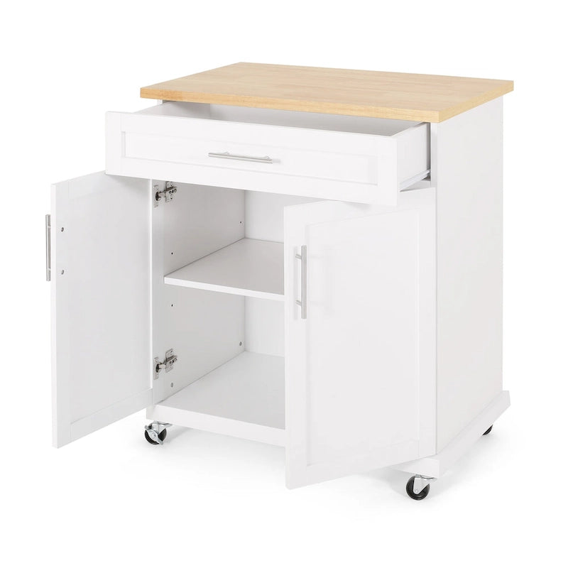 Kitchen Cart with Wheels and Storage Cabinet