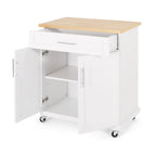 Kitchen Cart with Wheels and Storage Cabinet