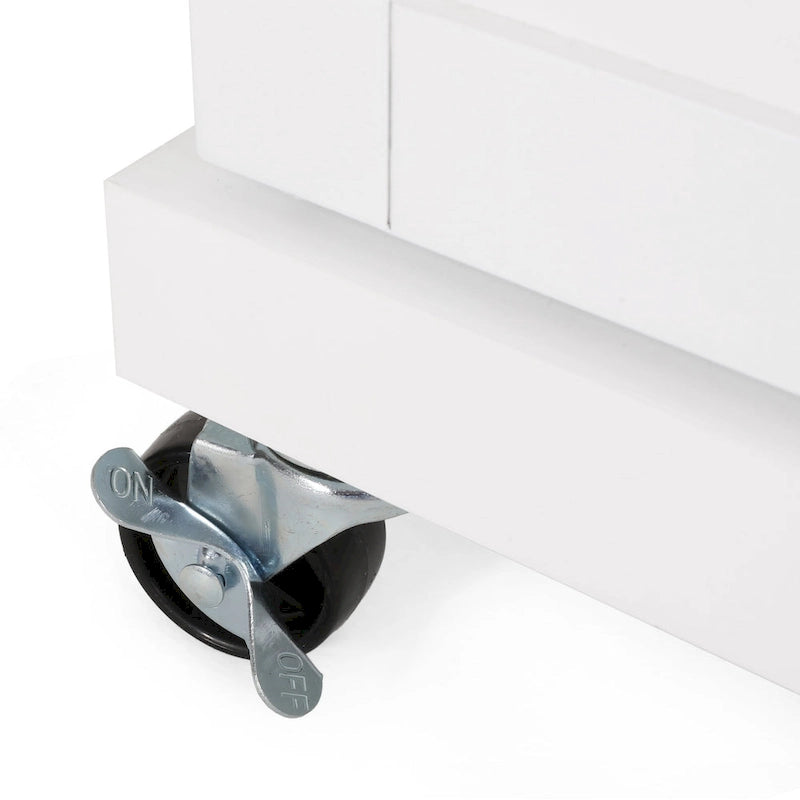 Kitchen Cart with Wheels and Storage Cabinet