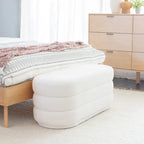 White Oblong Sherpa Ottoman