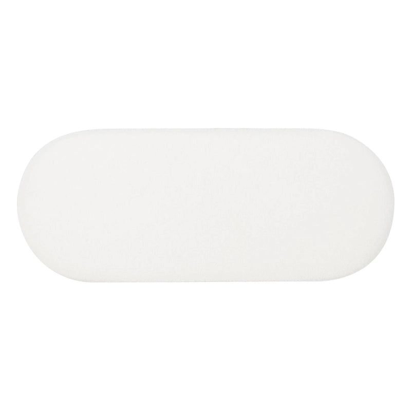 White Oblong Sherpa Ottoman