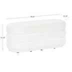 White Oblong Sherpa Ottoman