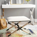 Banco decorativo boho com estrutura metálica