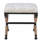 Banco decorativo boho com estrutura metálica
