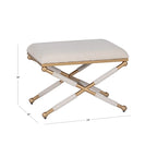 Banco decorativo boho com estrutura metálica