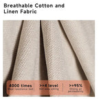 Moderne 3-zitsbank van gestoffeerde katoen-linnenstof, beige
