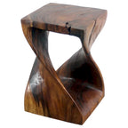 Sgabello in legno Twist 12 x 12 x 18 In - finitura a olio noce