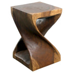 Sgabello in legno Twist 12 x 12 x 18 In - finitura a olio noce