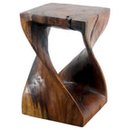 Sgabello in legno Twist 12 x 12 x 18 In - finitura a olio noce