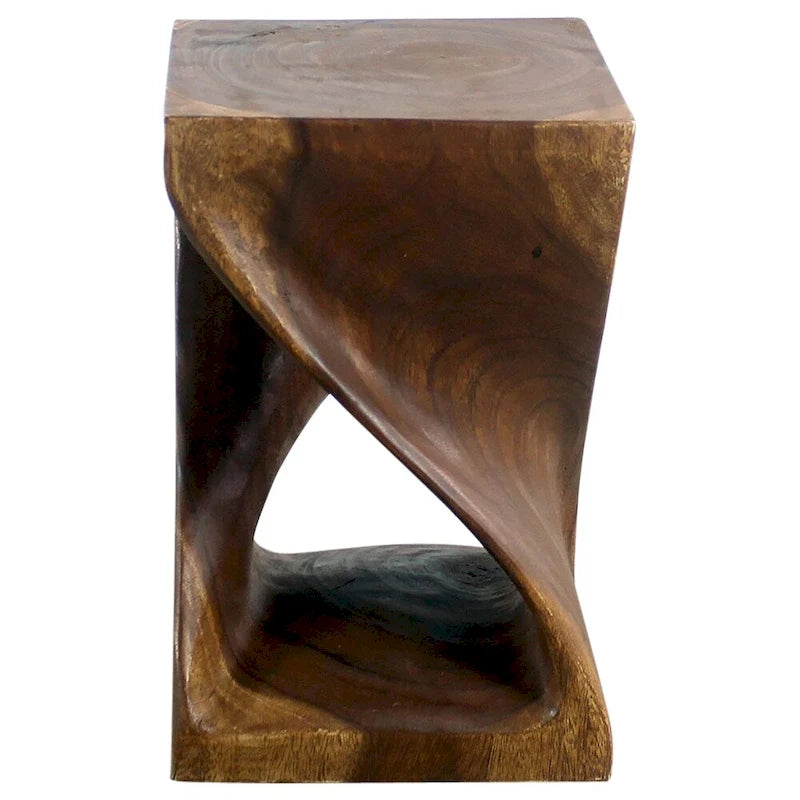 Sgabello in legno Twist 12 x 12 x 18 In - finitura a olio noce
