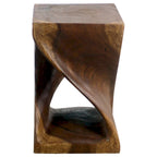 Sgabello in legno Twist 12 x 12 x 18 In - finitura a olio noce