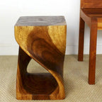 Sgabello in legno Twist 12 x 12 x 18 In - finitura a olio noce