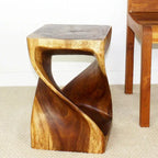 Sgabello in legno Twist 12 x 12 x 18 In - finitura a olio noce