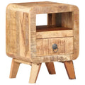Wooden Bedside Cabinet with Drawer and Solid Wood Legs - 11.8 x 11.8 x 16.1 in