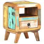 Wooden Bedside Cabinet with Drawer and Solid Wood Legs - 11.8 x 11.8 x 16.1 in