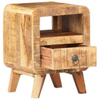 Wooden Bedside Cabinet with Drawer and Solid Wood Legs - 11.8 x 11.8 x 16.1 in