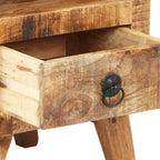 Wooden Bedside Cabinet with Drawer and Solid Wood Legs - 11.8 x 11.8 x 16.1 in
