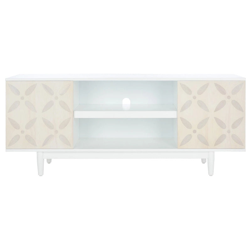Meuble multimédia à motifs et 3 étagères 54W x 15D x 22H