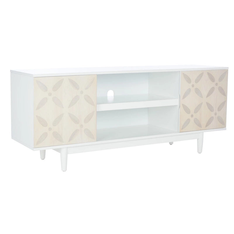 Meuble multimédia à motifs et 3 étagères 54W x 15D x 22H