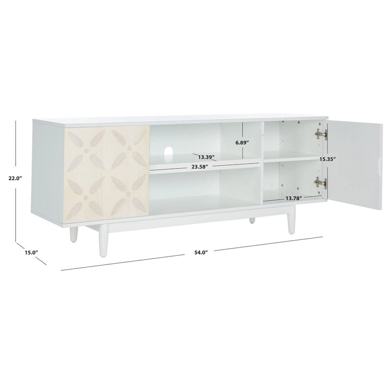 Vzorovaný televizní stolek se 3 policemi 54W x 15D x 22H