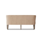Quinn Dining Bench with Taupe Upholstery and Solid Wood Legs