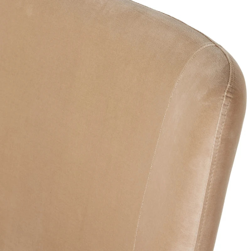 Quinn Dining Bench with Taupe Upholstery and Solid Wood Legs