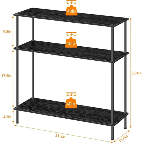 Consoletafel met 3 niveaus en opbergplanken