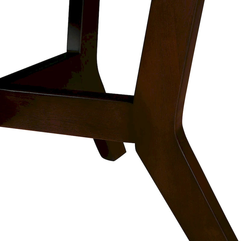 32-Inch Round Wood Coffee Table with Solid Rubber Wood Legs