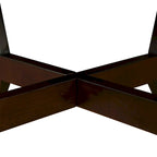 32-Inch Round Wood Coffee Table with Solid Rubber Wood Legs