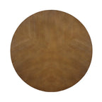 32-Inch Round Wood Coffee Table with Solid Rubber Wood Legs
