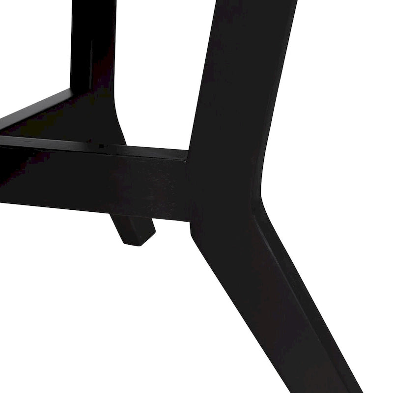 32-Inch Round Wood Coffee Table with Solid Rubber Wood Legs
