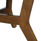 32-Inch Round Wood Coffee Table with Solid Rubber Wood Legs