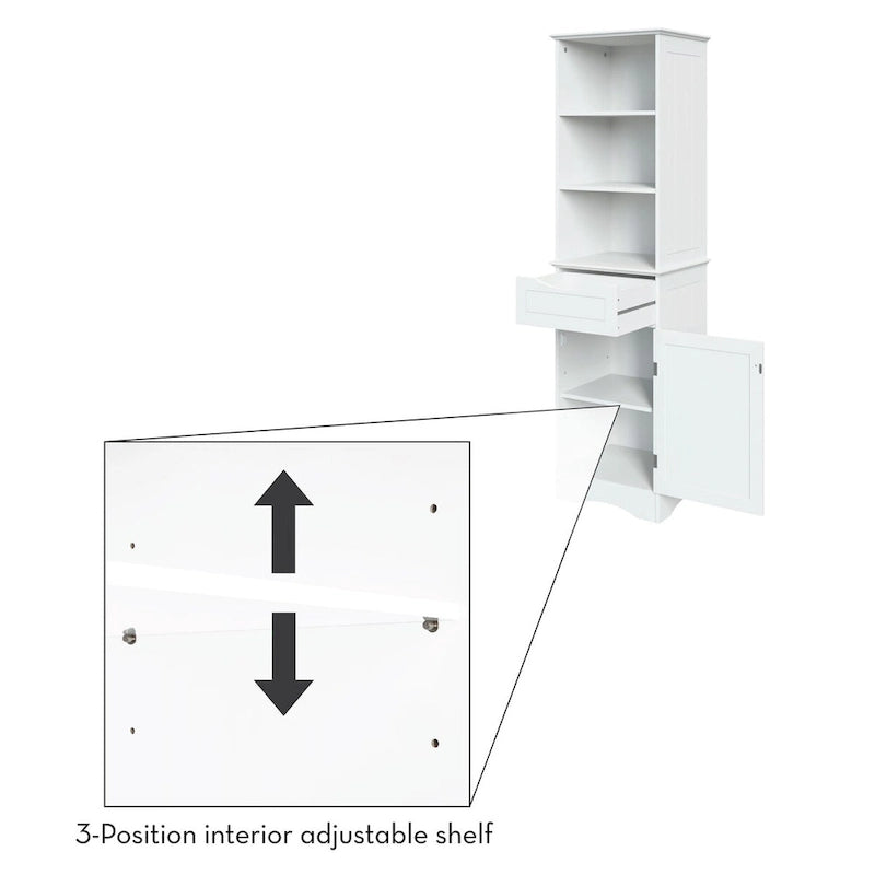 Hoches Badezimmerschrank mit Schublade und Regalböden