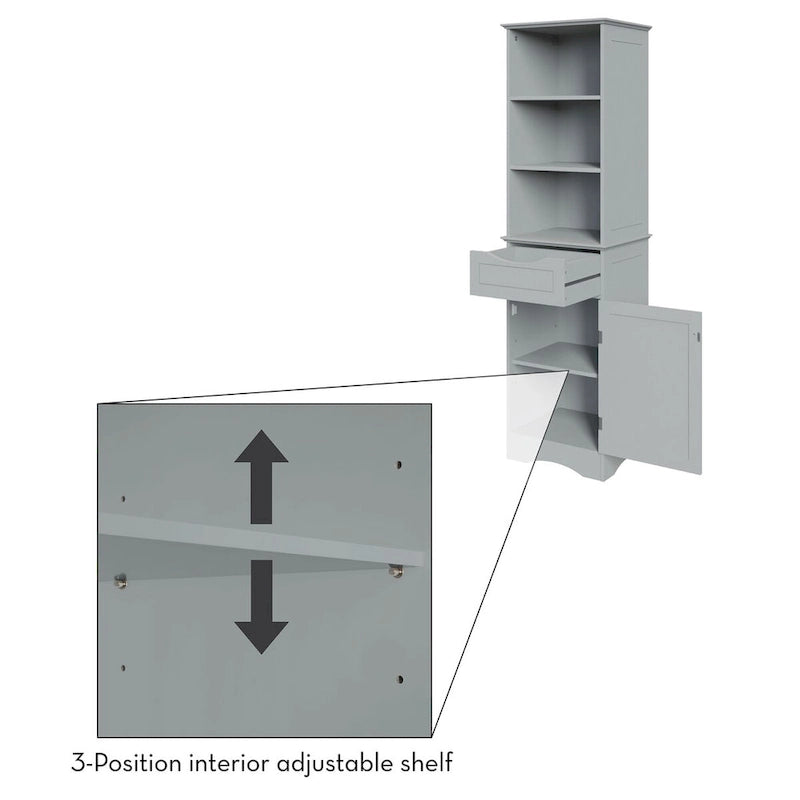 Hoches Badezimmerschrank mit Schublade und Regalböden