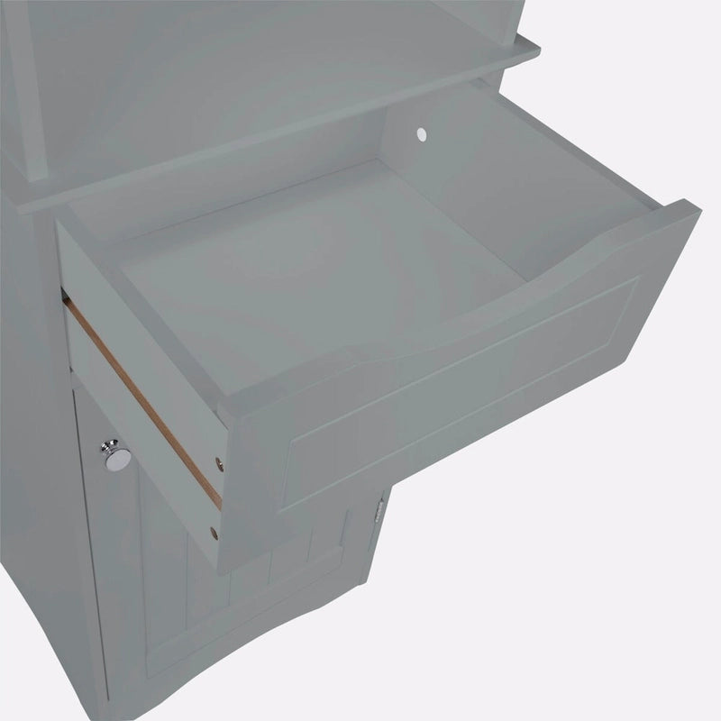 Hoches Badezimmerschrank mit Schublade und Regalböden