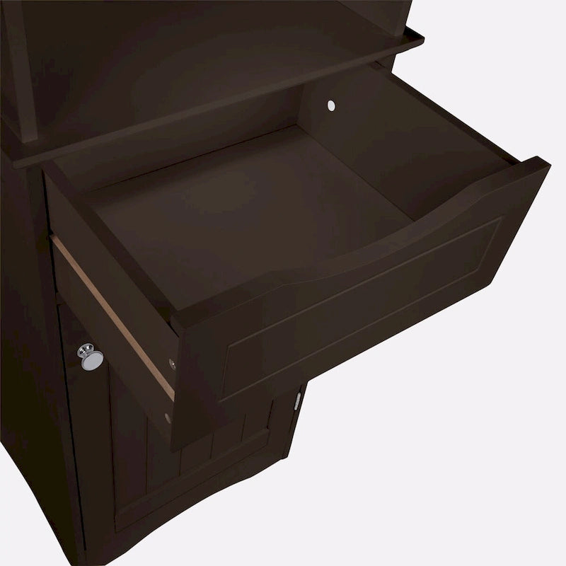 Hoches Badezimmerschrank mit Schublade und Regalböden