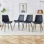 Faux Leather Dining Chair with Metal Legs